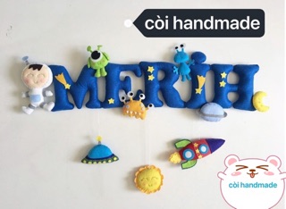 Bảng tên trang trí cho bé(vải dạ handmade)