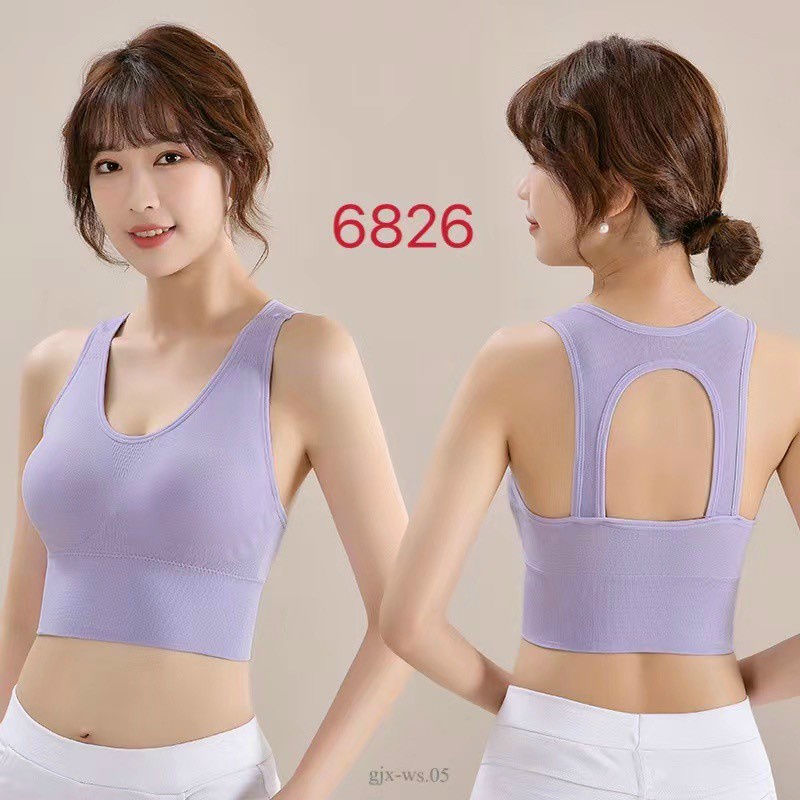 Aó bra tập gym yoga thể thao nữ dệt kim kèm mút lót freesize Bin Sports A180