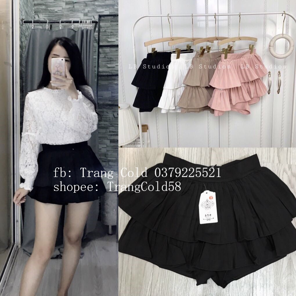 Chân váy xếp li 2 tầng (hàng QC loại 1)