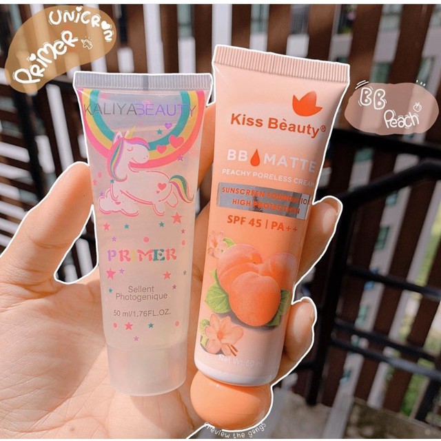 Kem Nền BB Che Khuyết Điểm Matte đào Kiss Beauty Chống Nắng SPF 45/PA+++ Hatola