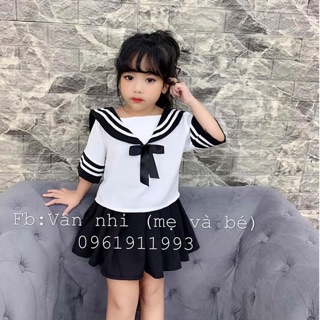 Set váy thủy thủ cho bé gái