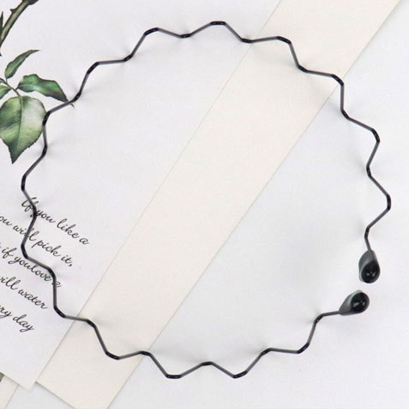 Băng Đô Cài Tóc Bằng Kim Loại Màu Đen Gợn Sóng Phong Cách Thể Thao Thời Trang Cho Nam Và Nữ