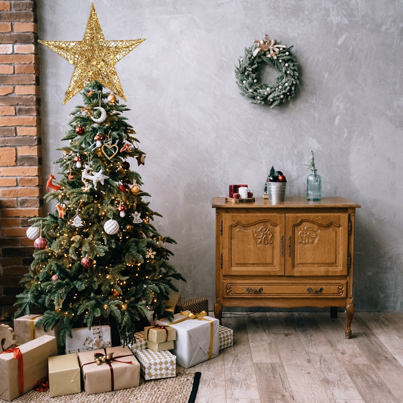 Ngôi sao lấp lánh trang trí đỉnh cây thông noel tiện dụng