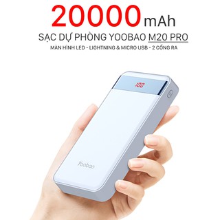 Sạc Dự Phòng Yoobao M20 Pro Có Đèn Led Hiện Thị Dung Lượng,Chính Hãng Yoobao