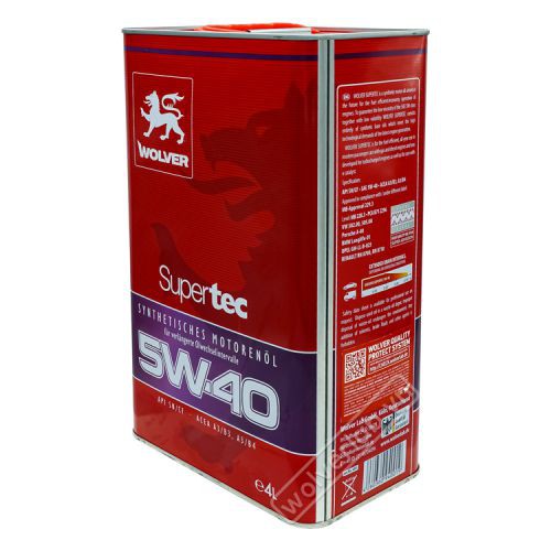 Wolver SuperTec 5W-40 4L_Nhớt động cơ ô Tô cao cấp nhập  Đức