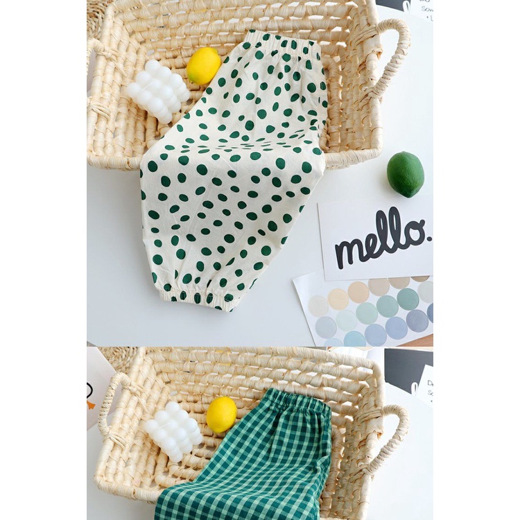 [Babycat] Hàng Có Sẵn Quần Cotton Lanh Mỏng Kẻ Sọc Phong Cách Nhật Hàn Chống Muỗi Thời Trang Mùa Hè Cho Bé Trai Và Bé Gái
