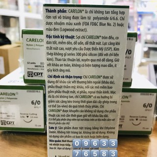 chỉ thẩm mỹ Carelon 6/0