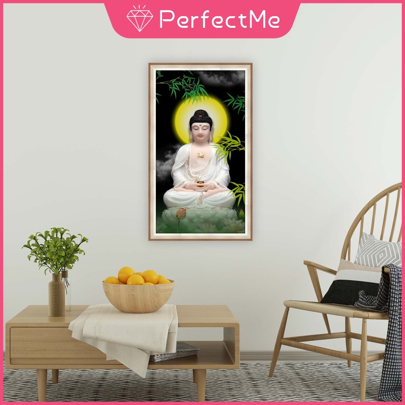 Bộ tranh đính đá 5d 30x50cm tự làm họa tiết phật giáo dùng trang trí nhà cửa