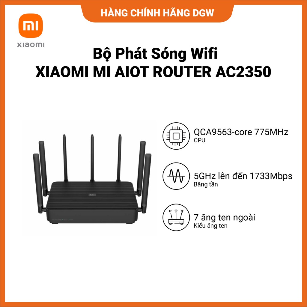 Hàng chính hãng Digiworld | Bộ Phát Sóng Wifi XIAOMI Mi AIoT Router AC2350 | Độ Phủ Sóng Rộng | 2.4G
