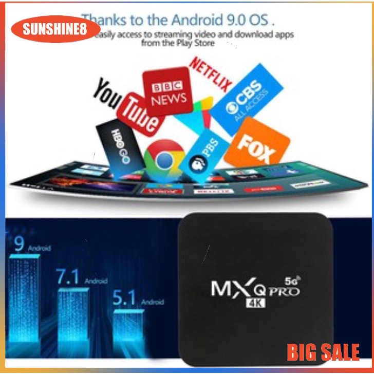 Android TV Box Hộp chuyển đổi TV thường thành TV thông minh tivi Android  Hộp set top box MXQ PRO 4K HD  điều khiển từ xa sử dụng cho TV thông minh