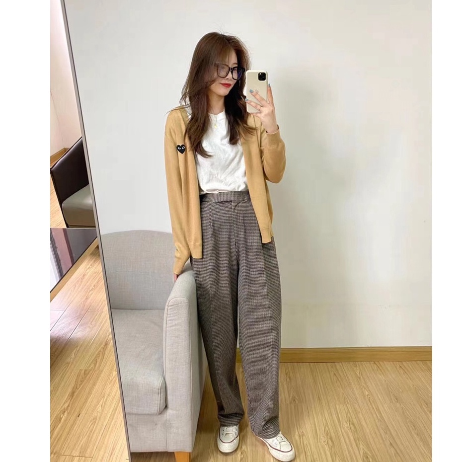 Xiaozhainv Áo Khoác cardigan Tay Dài Phong Cách Hàn Quốc Thời Trang