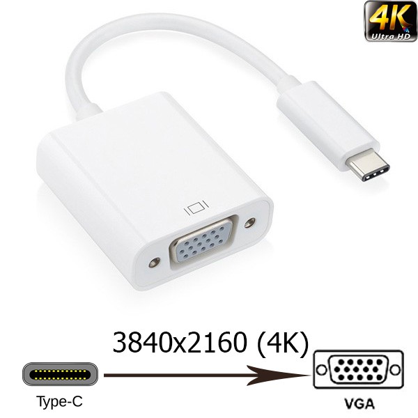 Cáp chuyển Type-c ra VGA, Type-C to VGA