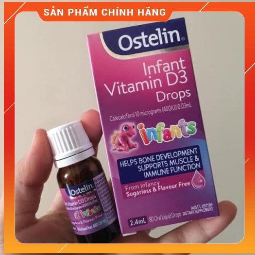 Vitamin d3 Ostelin Drops của Úc cho trẻ sơ sinh Ostelin, D3 Drop 2,4ml( 0m+) &amp; 20ml( 6m+)