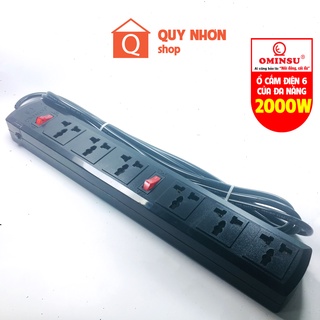 Ổ cắm điện đa năng 6 lỗ ominsu ổ cắm lõi sứ chịu tải cao đến 2000w có cb reset bảo vệ quá tải