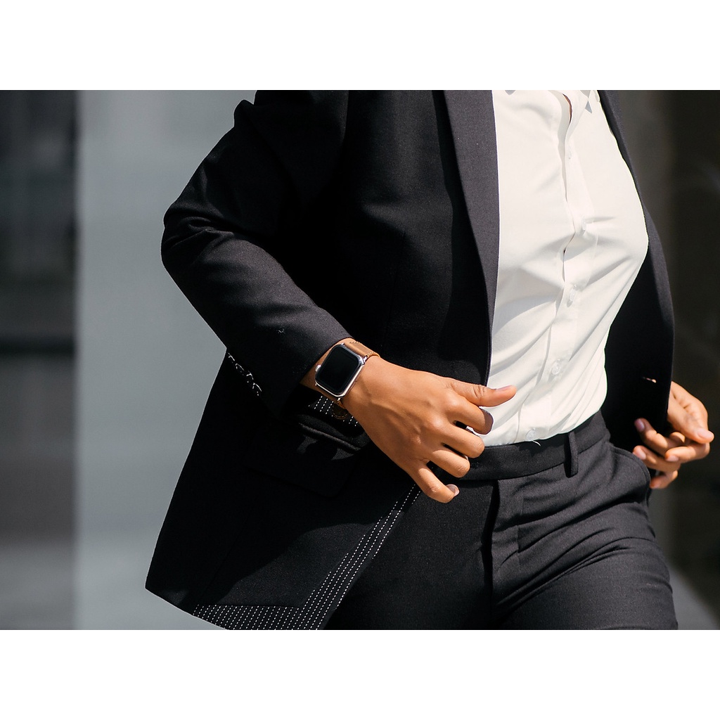 Dây Da Cho Đồng Hồ Apple Watch Sen  Sử Dụng Được Dưới Nước- 38/40/41 MM_Hàng Chính Hãng