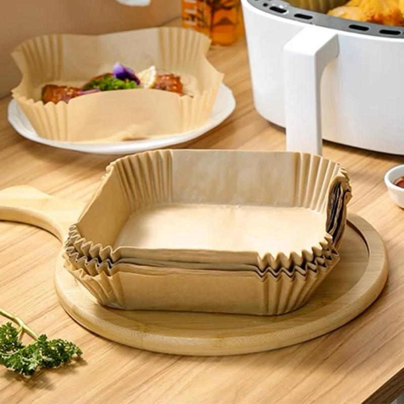 Set 30/50/100 Khay Giấy Nướng Bánh/Nướng Bánh Hình Vuông Không Dính Dùng Một Lần