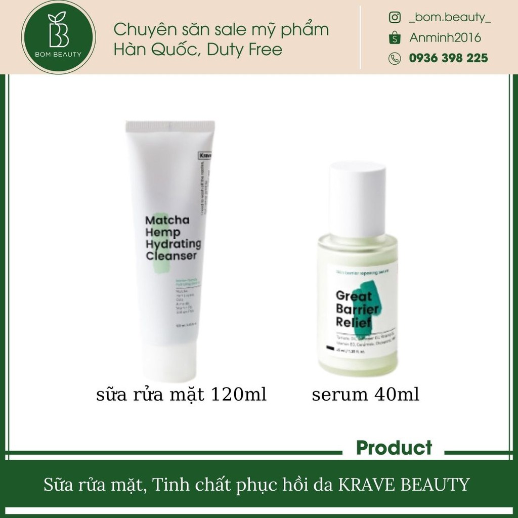 Sữa rửa mặt Krave Matcha Hydrating - Nước hoa hồng tẩy da chết Krave  Kale-lalu- yAHA | BigBuy360 - bigbuy360.vn
