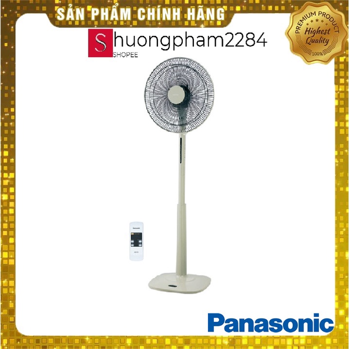 Quạt đứng Panasonic F-409KBE - Beige, 1280mm x 400mm, 3 cấp độ gió, điều khiển từ xa