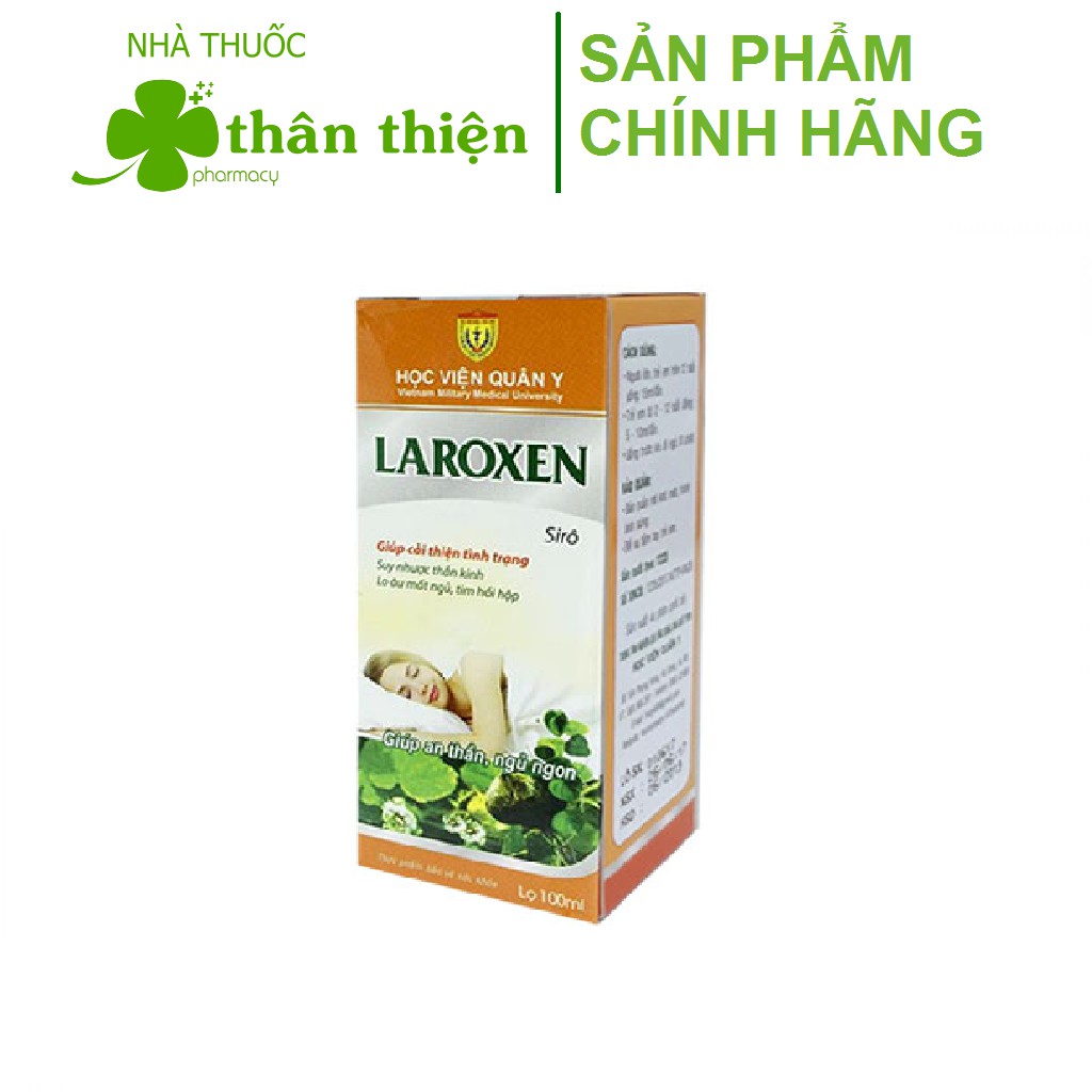 Laroxen HVQY  – Hỗ trợ giúp cải thiện tình trạng suy nhược thần kinh, hồi hộp, mất ngủ (chai 100ml)