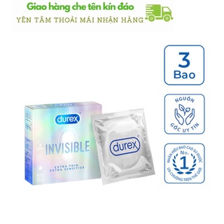 Bao Cao Su Siêu Mỏng Durex Invisible Extra Thin Extra Sensitive Hộp 3 Cái