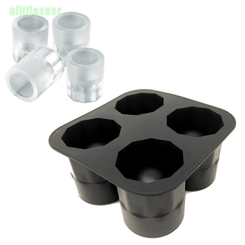 Khuôn Silicone Làm Đá Viên 4 Ngăn Hình Chiếc Cốc