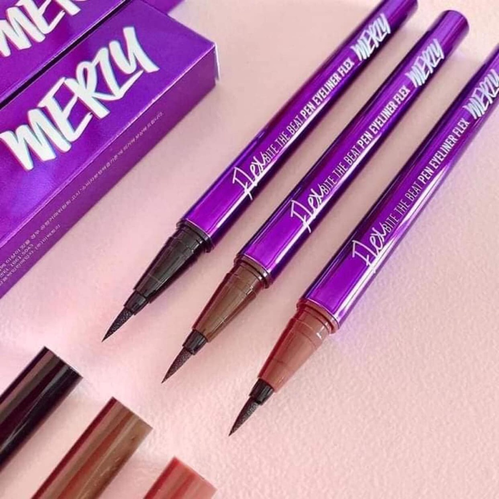 Bút Kẻ Mắt Nước Nét Mảnh, Sắc Nét, Lâu Trôi Merzy Bite The Beat Pen Eyeliner Flex 0.6g