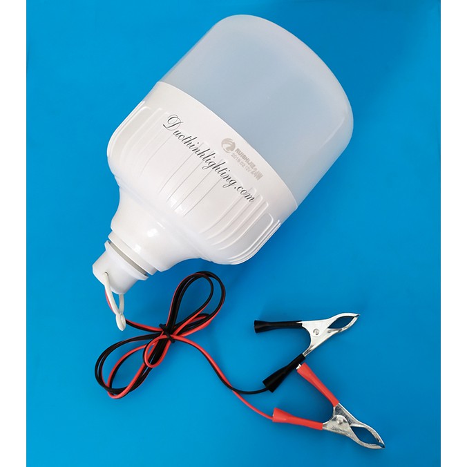 Bóng đèn LED Búp kẹp bình ắc quy 12V - 24V DC 12W Rạng Đông