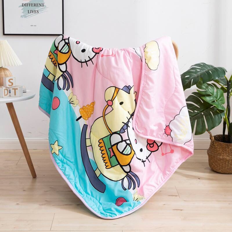 Chăn đũi hè thu in hình 2 mặt, siêu nhẹ, mềm, mát cho bé gái ( kích thước 1.1m x 1.5m)