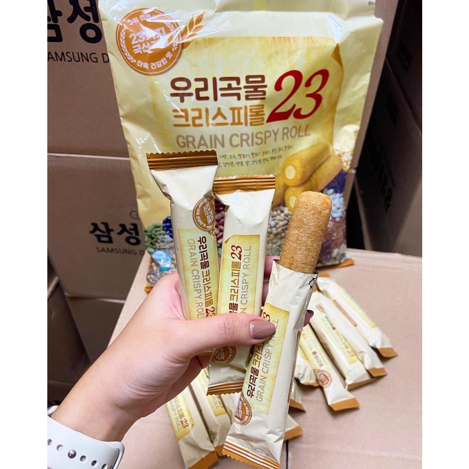 Bánh Cuộn Giòn 23 Vị Ngũ Cốc Nhân Phô Mai Hàn Quốc - Gói 500g (45 cuộn)