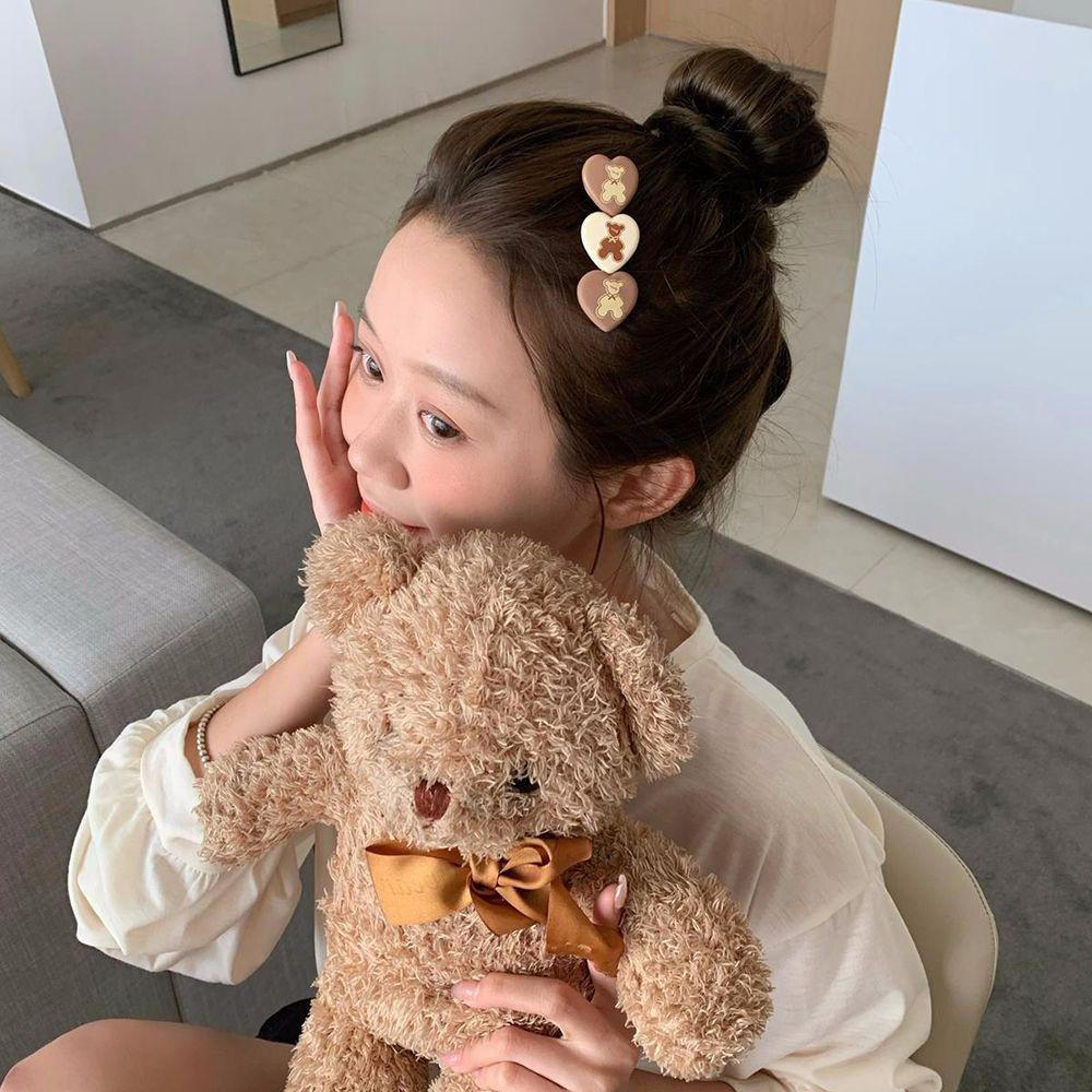 Kẹp Tóc Hình Trái Tim Hoạt Hình Phong Cách Hàn Quốc Dễ Thương Cho Nữ