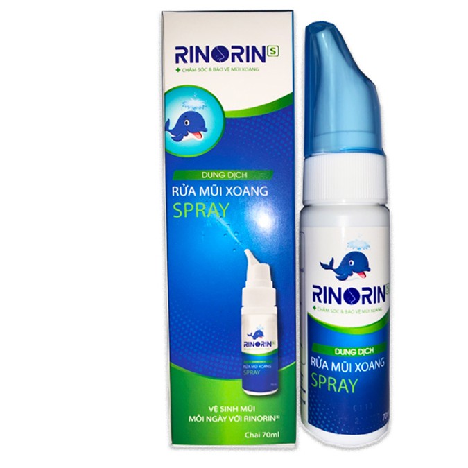 Bộ 2 sản phẩm muối rửa mũi Rinorin và chai xịt mũi xoang Rinorin - Minh Tiến Phát