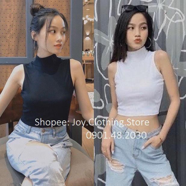 ÁO BA LỖ CỔ LỌ THUN NỮ CROPTOP CO GIÃN ÔM BODY HOT GIRL ULZZANG HÀN QUỐC SWAG CHẤT 39 2021