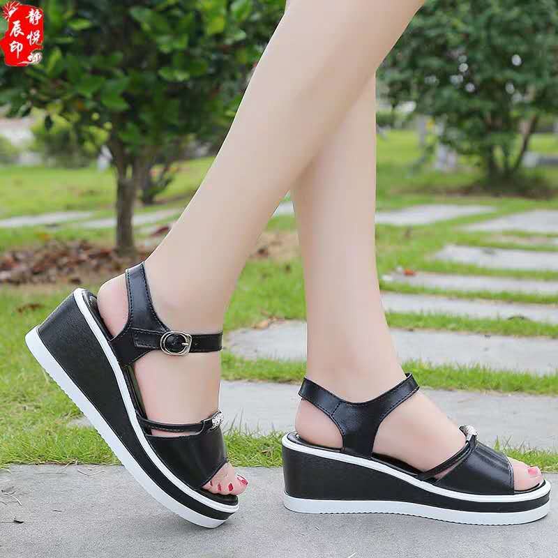 Xăng đan Đế Dày Mềm Mại Thoải Mái Tăng Chiều Cao Thời Trang Mùa Hè Cho Nữ