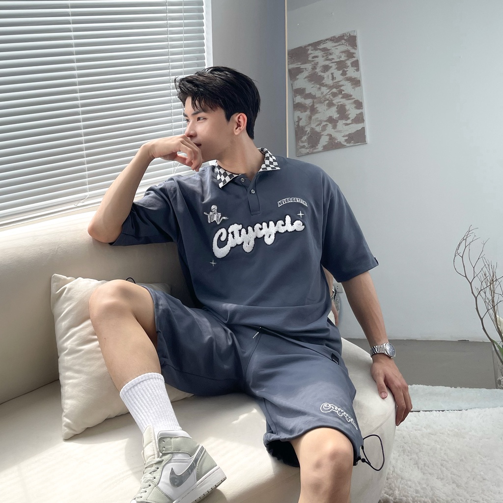 Áo polo local brand ngắn tay Never Better City Cycle cotton form rộng nam nữ oversize unisex
