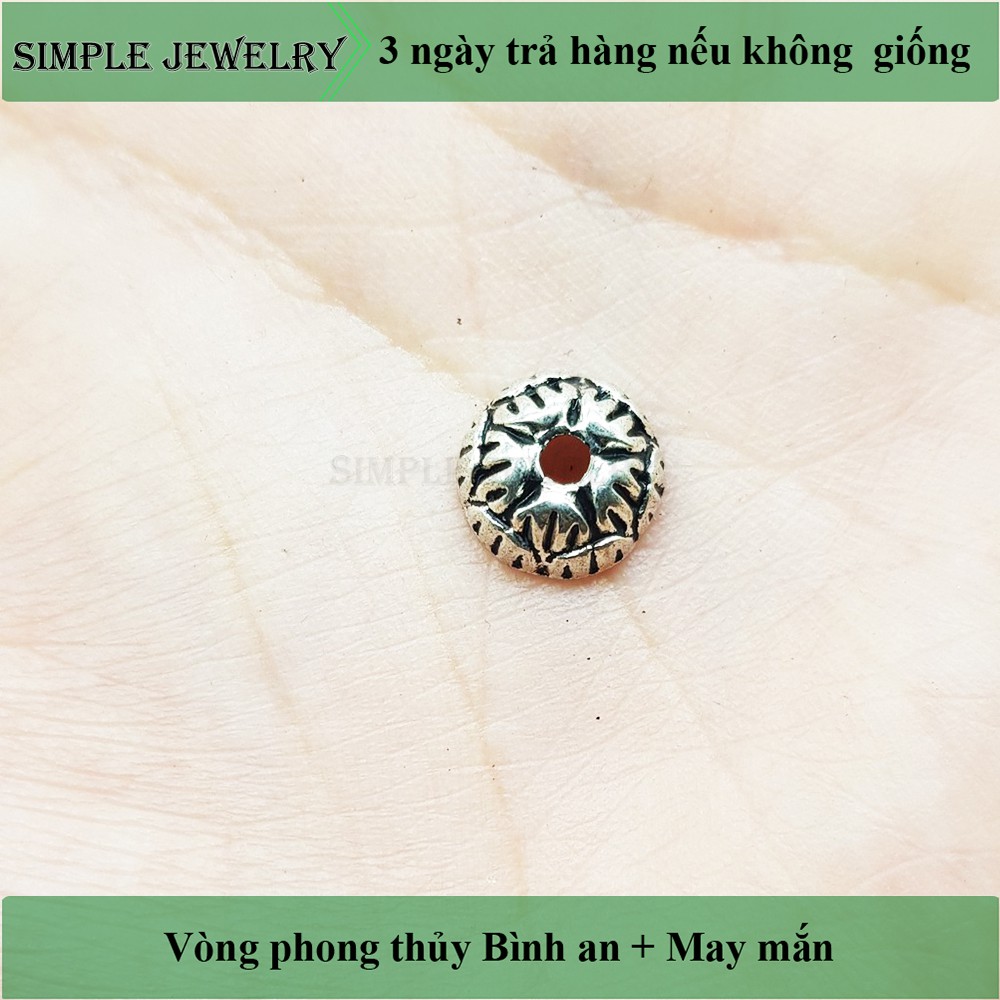 Charm bạc ôm cách hạt dùng để mix vòng đeo tay, phối với mặt hoặc tỳ hưu cực đẹp, được mạ bạc không han gỉ