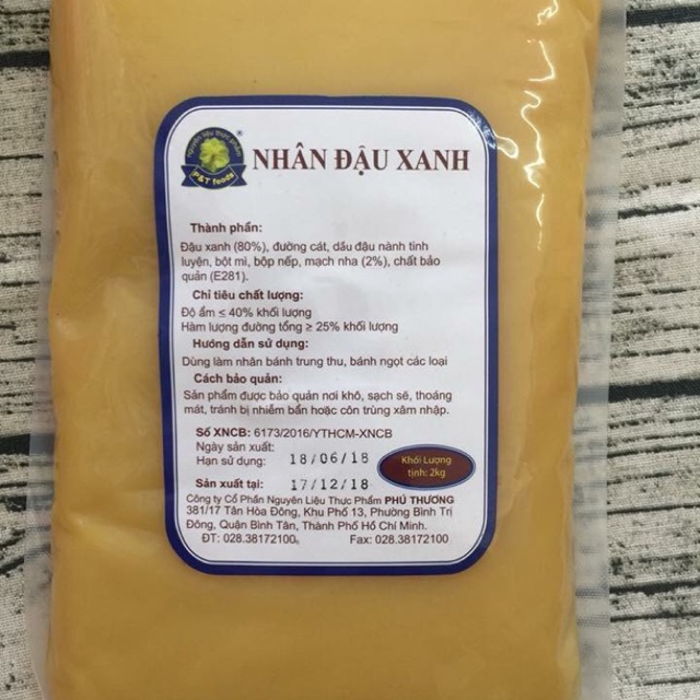 Nhân đậu xanh Phú Thương 2kg
