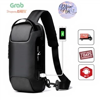 Túi Đeo Chéo Nam Nữ Tích Hợp Cổng Sạc USB 💥 FREESHIP 💥 Túi Đeo Chéo Bao Tử Chống Trộm Vải Oxford Kháng Nước Cao Cấp