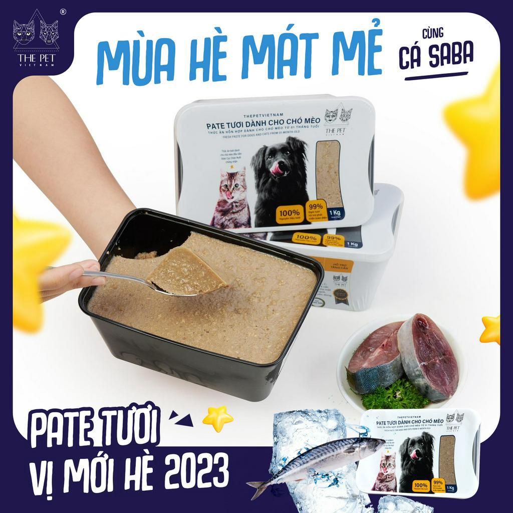 Pate tươi Chó Mèo The Pet Viet Nam vị Cá Saba (Japanese saba mackerel) - Hộp 1kg