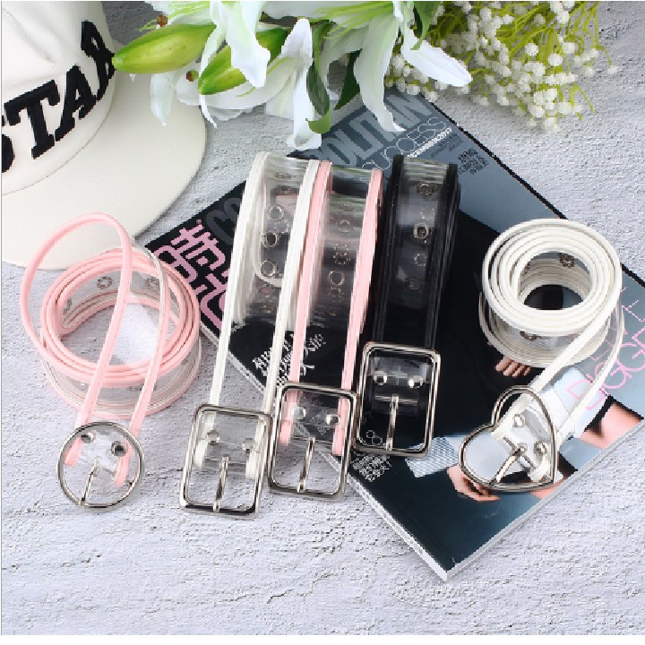 Thắt lưng nữ trong suốt có viền 3cm