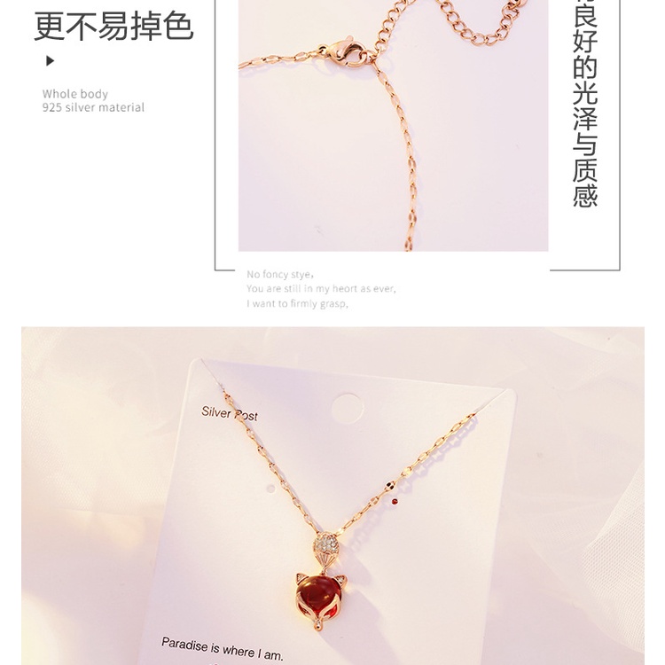 ❤zheting❤Vòng cổ Mặt Hình Cáo Đính Đá Thời Trang Cho Nữ