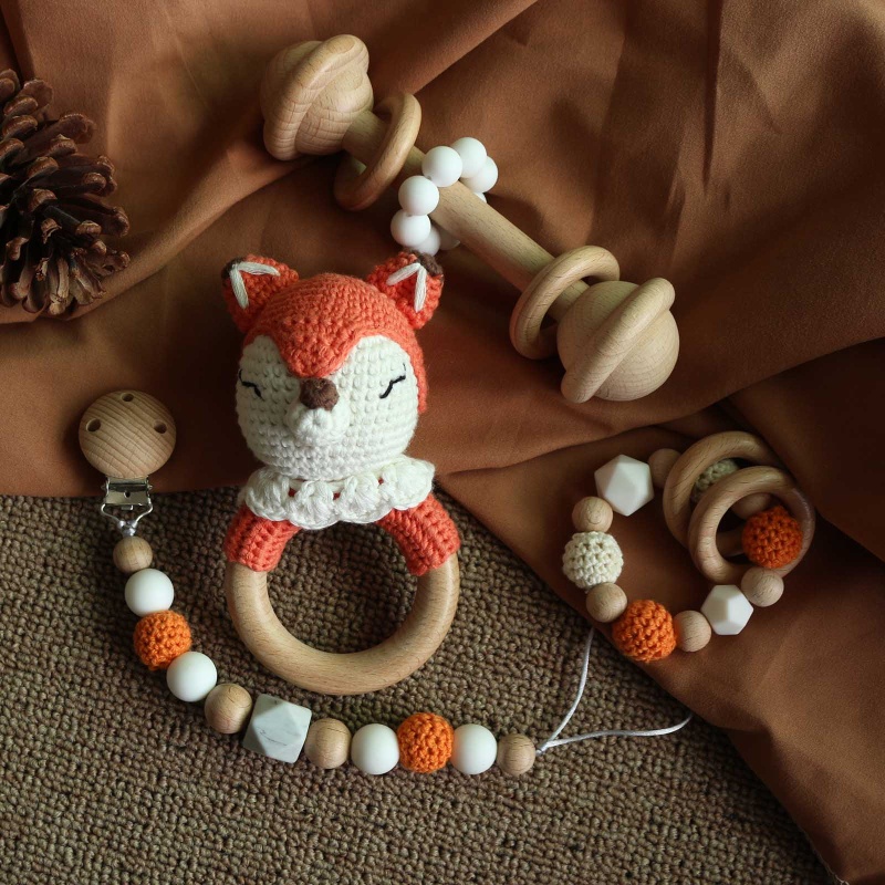 Vòng Đeo Tay Núm Vú Giả Hình Động Vật Dễ Thương Cho Bé Mọc Răng