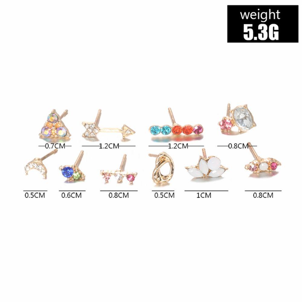 Set 10 Đôi Bông Tai Thời Trang Cho Nữ|Vòng Tròn Màu Sắc Đa Dạng