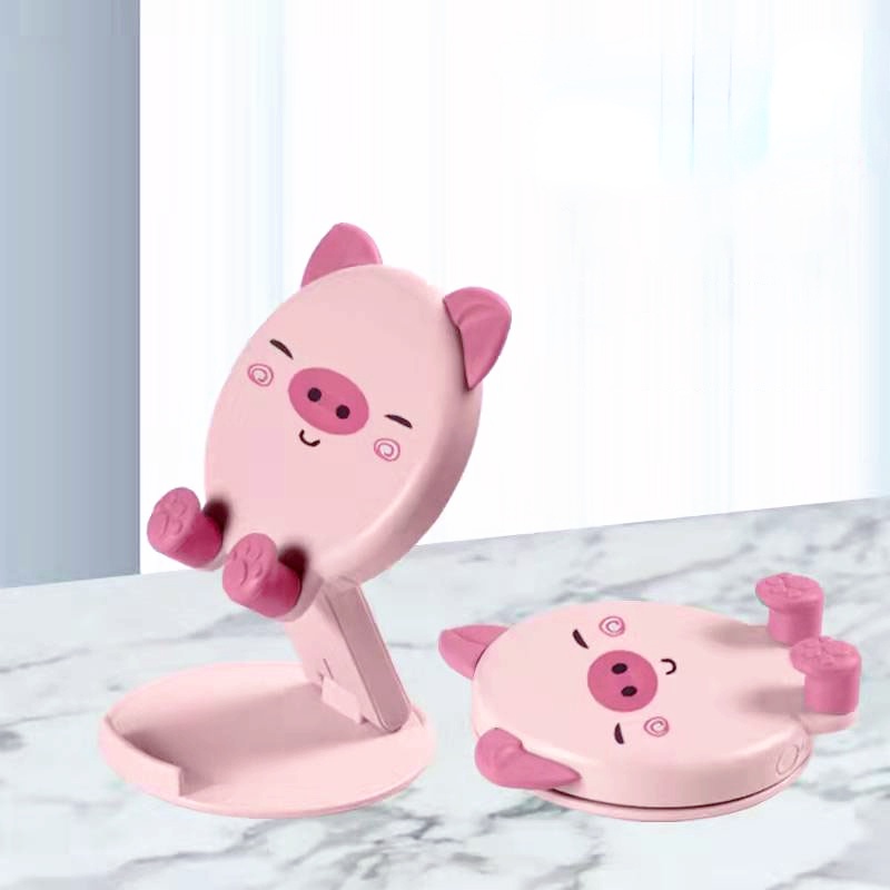 [Mới] Giá Đỡ Điện Thoại Để Bàn Họa Tiết Hoạt Hình Dễ Thương Có Thể Điều Chỉnh / Gập Lại Cho IPhone &amp; Android