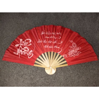 QUẠT VẢI CHỮ THƯ PHÁP (60cm)