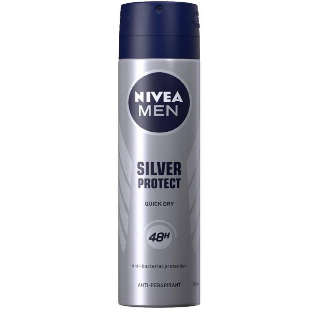 Xịt ngăn mùi Nivea Men Silver Protect 150ml phân tử bạc 100% chính hãng. shop 99K cung cấp và bảo trợ.