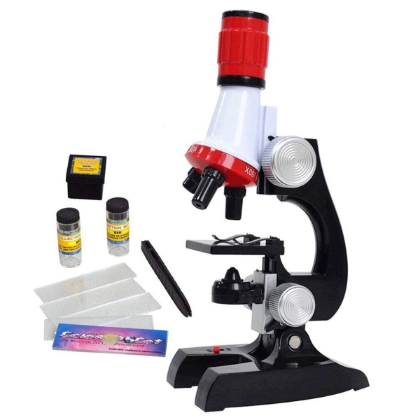 Science Kits for Kids Beginner Microscope with LED 100X 400X and 1200X Magnification Kids Toy