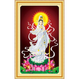 Tranh thêu chữ thập Quan Âm Nam Hải A803