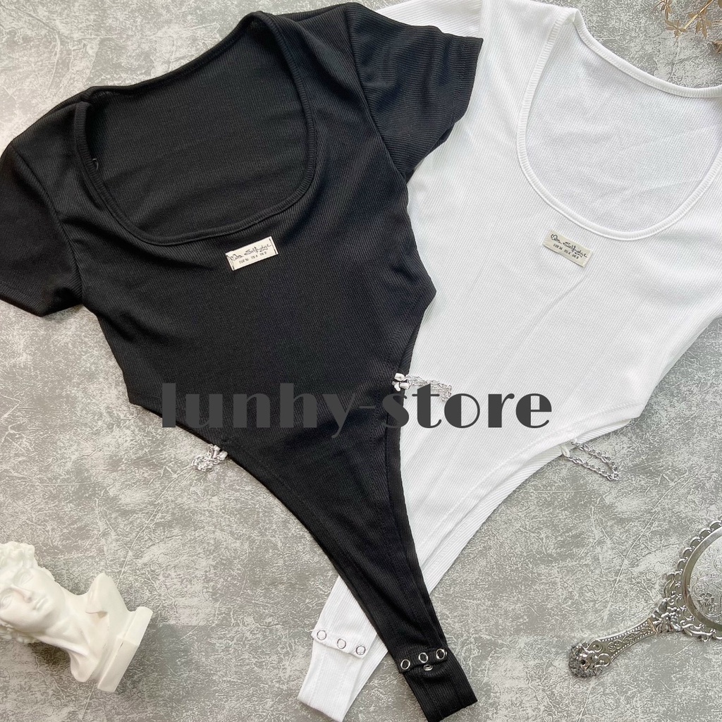 Áo Bodysuit Áo Croptop Khoét Eo Tôn Dáng Chất Cotton Mịn Siêu Đẹp