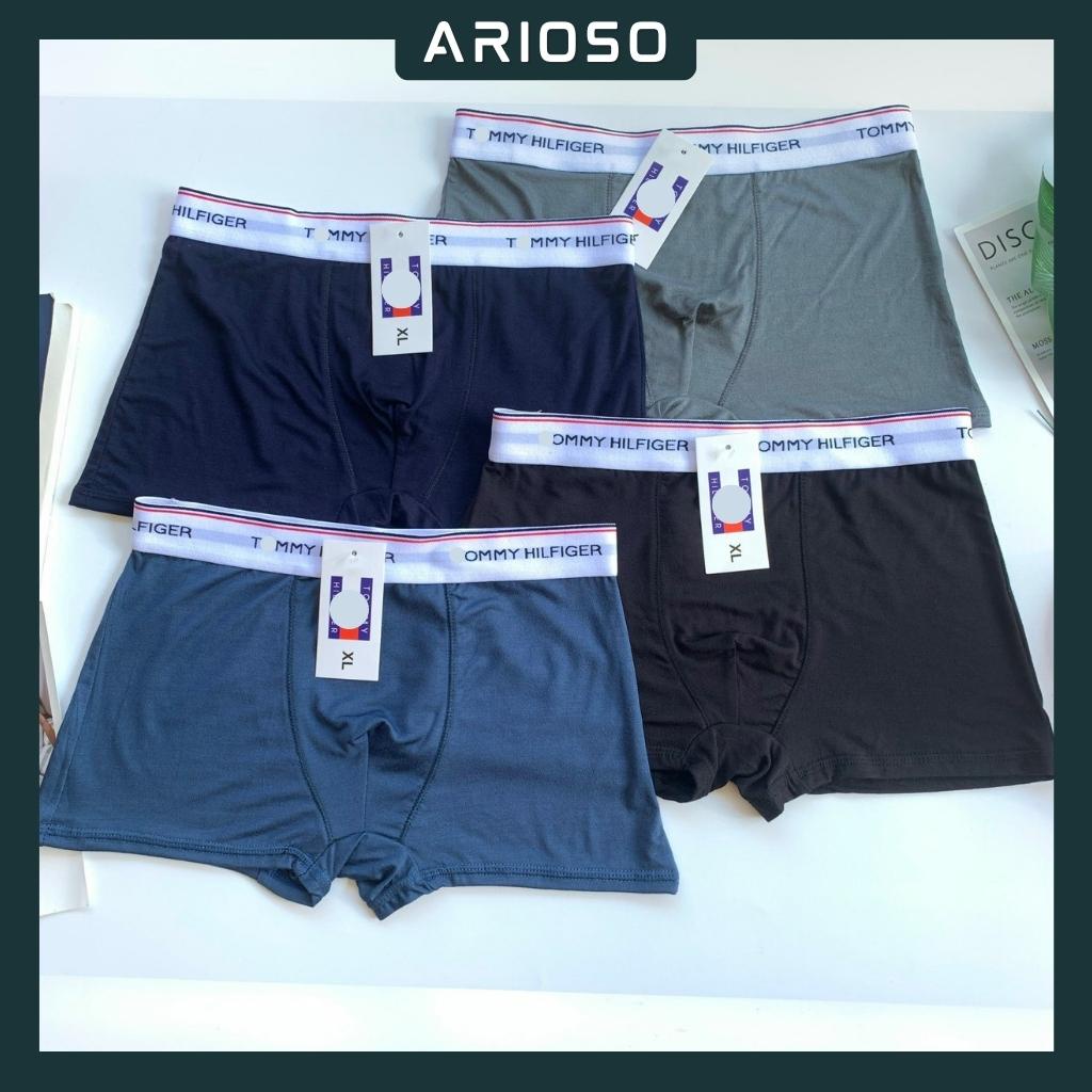 Combo 4 quần sịp đùi nam vải cotton quần lót boxer vải co gian kháng khuẩn ARIOSO