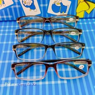 Mắt Kính Đọc Sách Có Độ Gọng Lò Xo Trợ Lực, VIền 2 Màu Trong Suốt